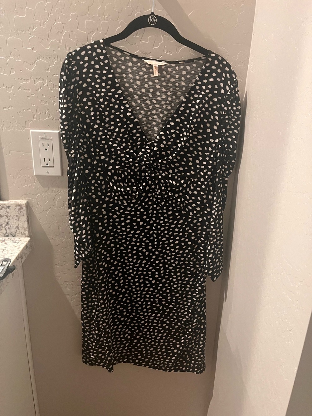 Rebecca Taylor Black and White Polka Dot V-Neck Women’s Dress